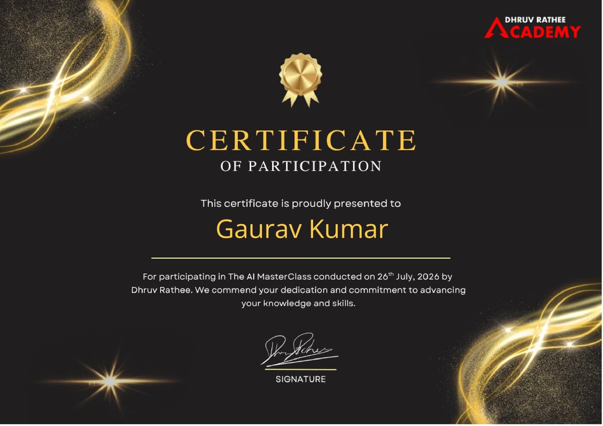 AI Masterclass 3.0 Certificate